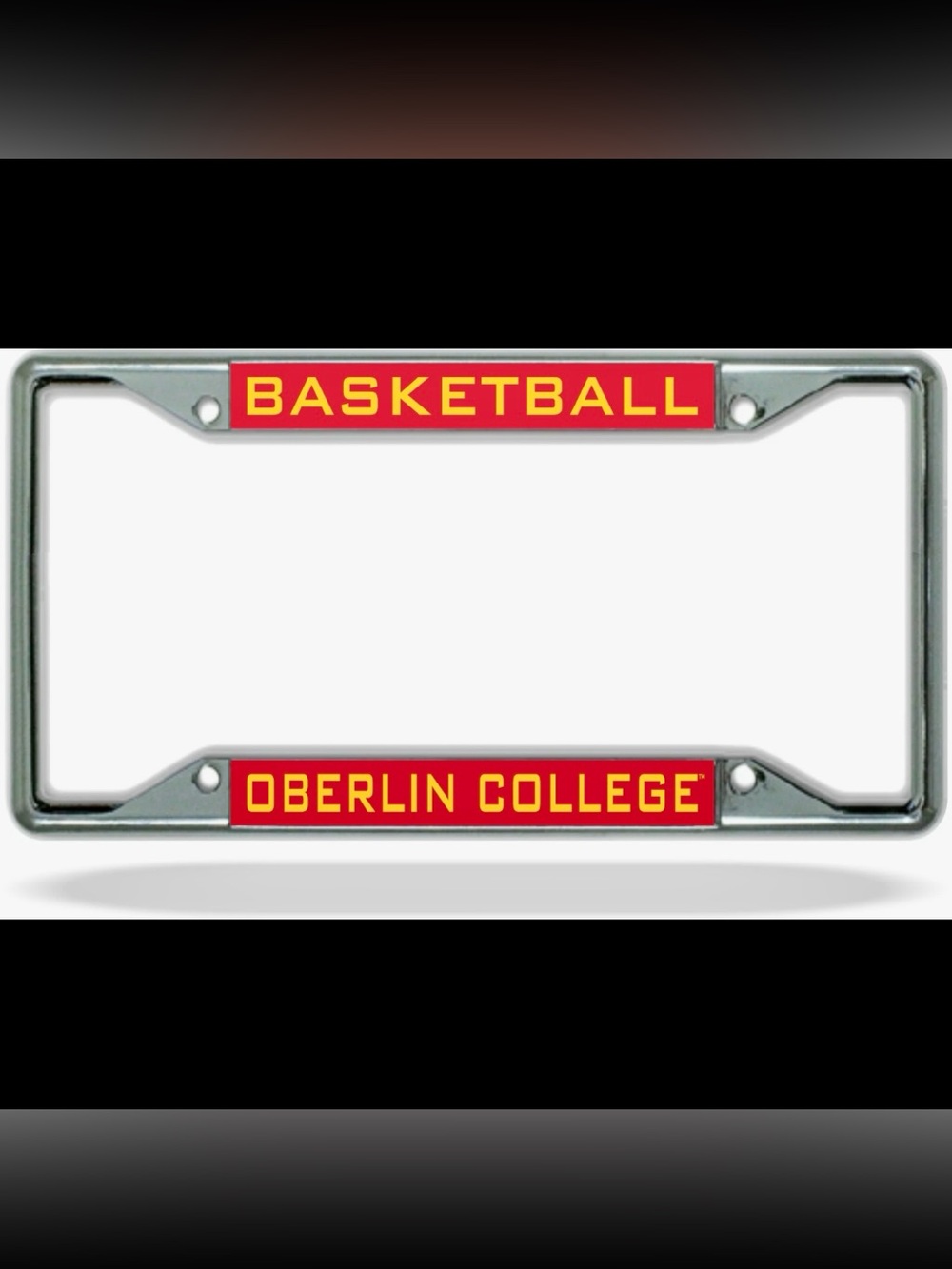 ⭐️ Oberlin College basketball OC NWOT license plate frame HTF Obie Yeoman Ohio
